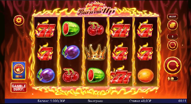 777 Burn 'Em Up skjámynd