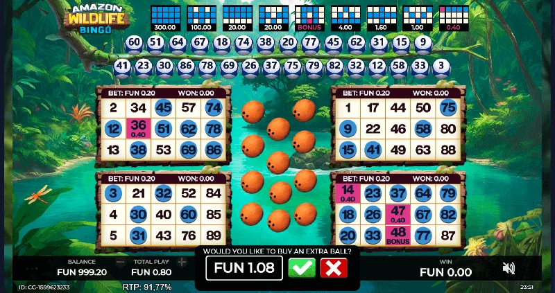 Amazon Wildlife Bingo skjámynd
