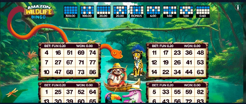 Amazon Wildlife Bingo skjámynd