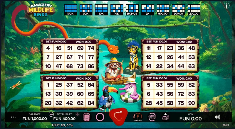 Amazon Wildlife Bingo skjámynd