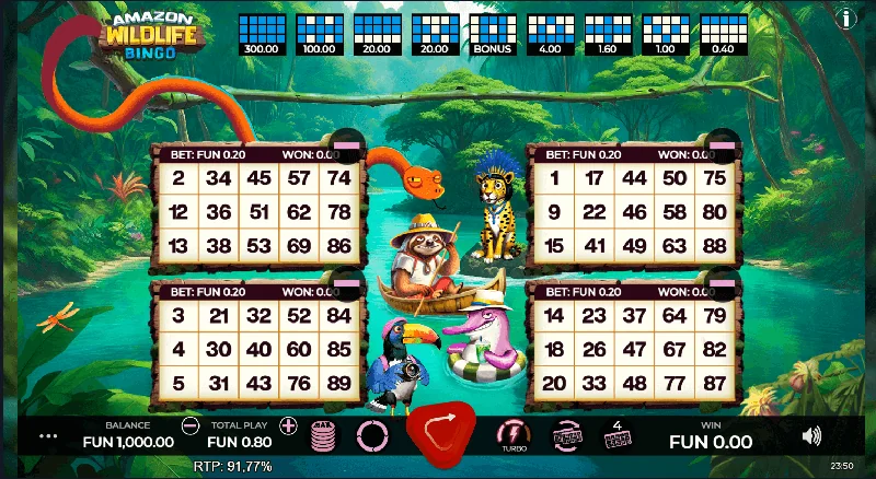 Amazon Wildlife Bingo skjámynd