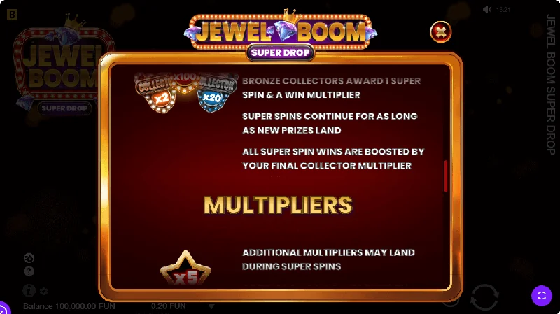 Jewel Boom Super Drop skjámynd