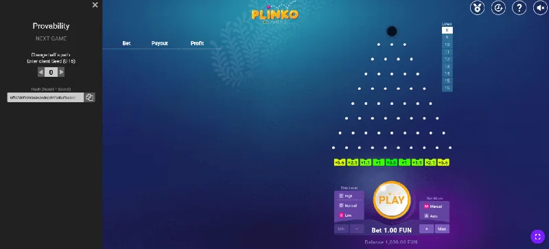 Plinko skjáskot