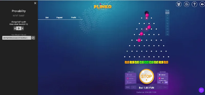 Plinko skjámynd