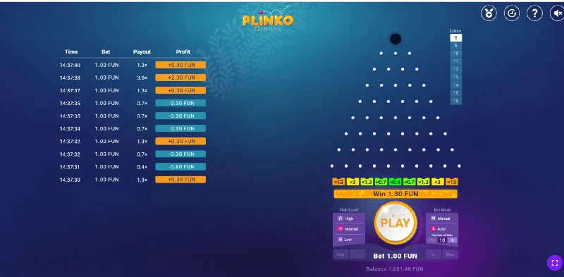 Plinko skjámynd