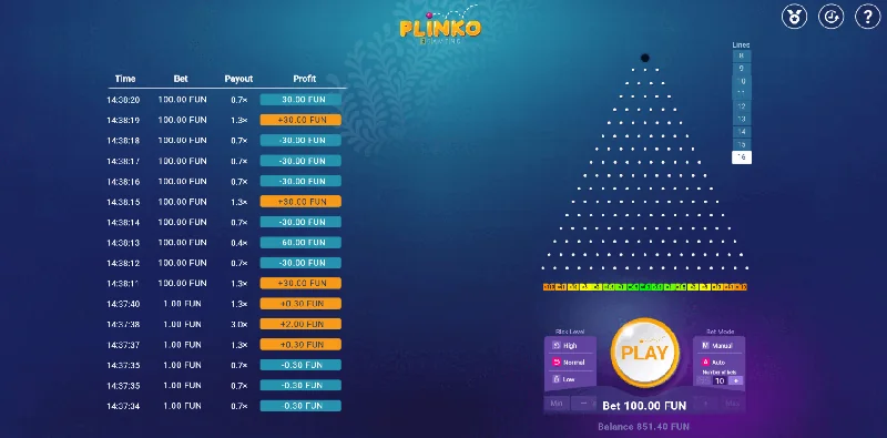 Plinko skjámynd