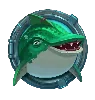 Razor Shark grænn hákarl tákn