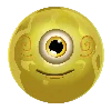 Reactoonz 100 gult eineygða tákn